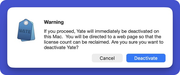 Manual Deactivate Warning