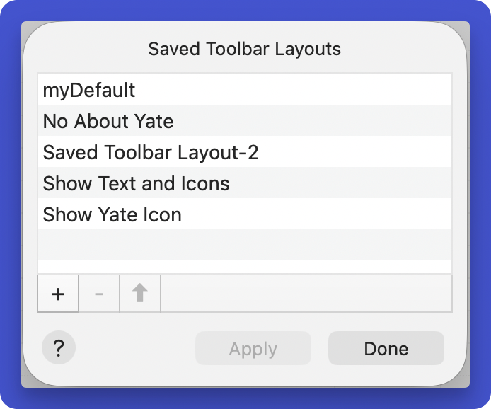 The Manage Layouts Panel