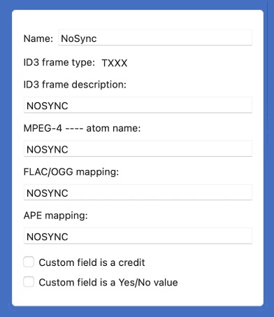 NOSYNC Custom Field